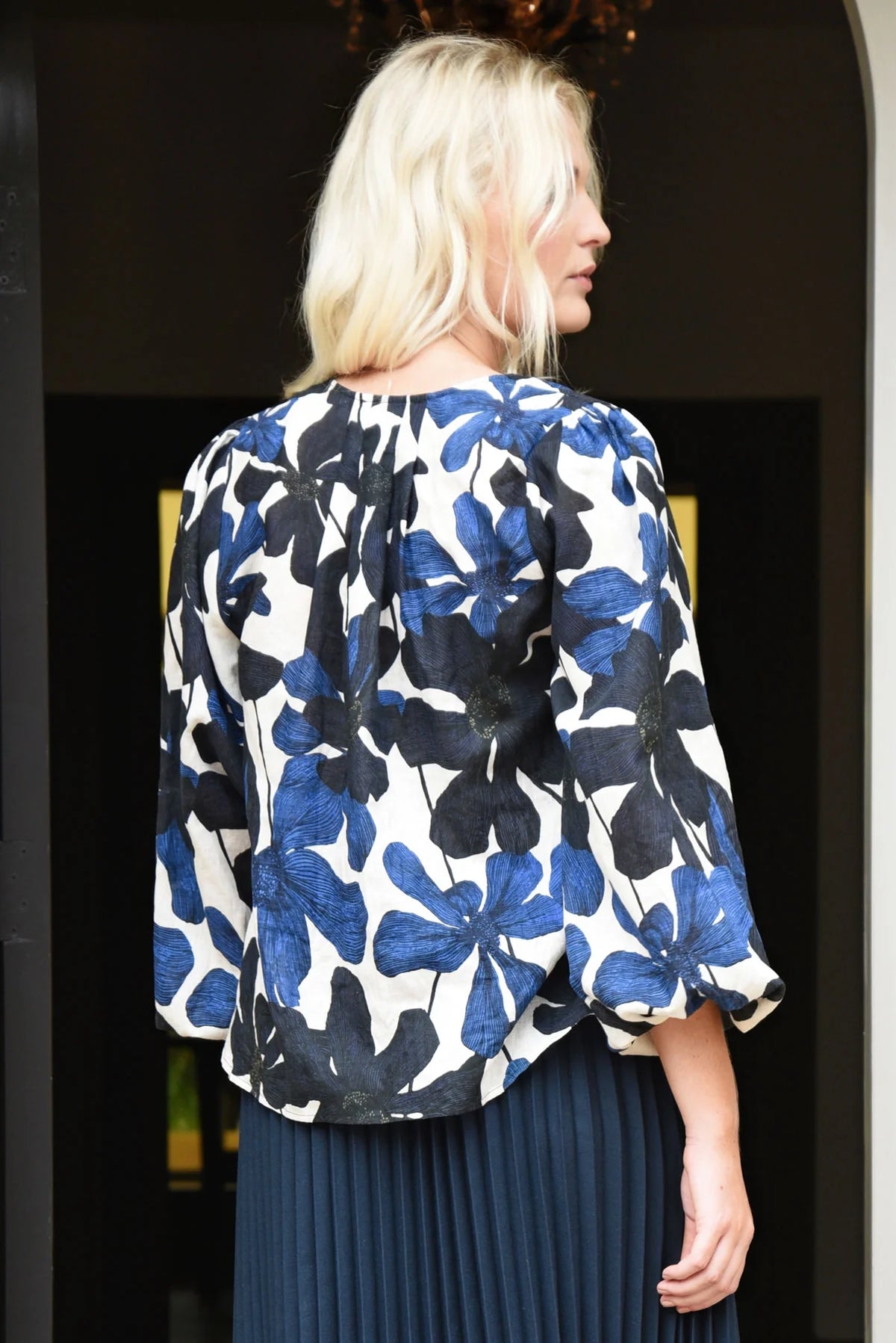 Happy To Be Here Shirt / Navy Floral