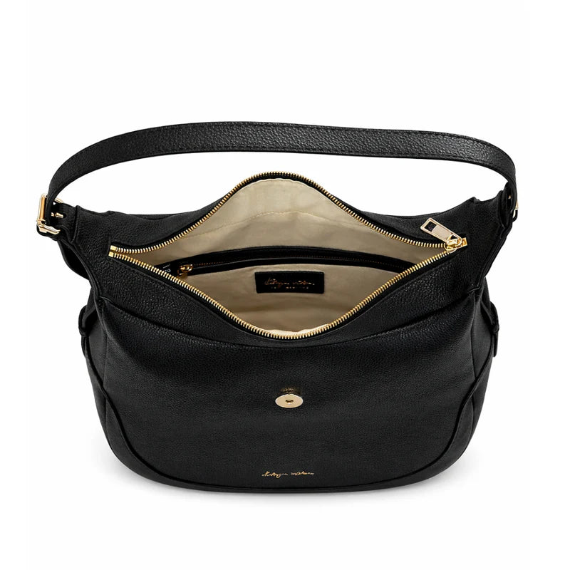 Devon Shoulder Bag / Black Pebble