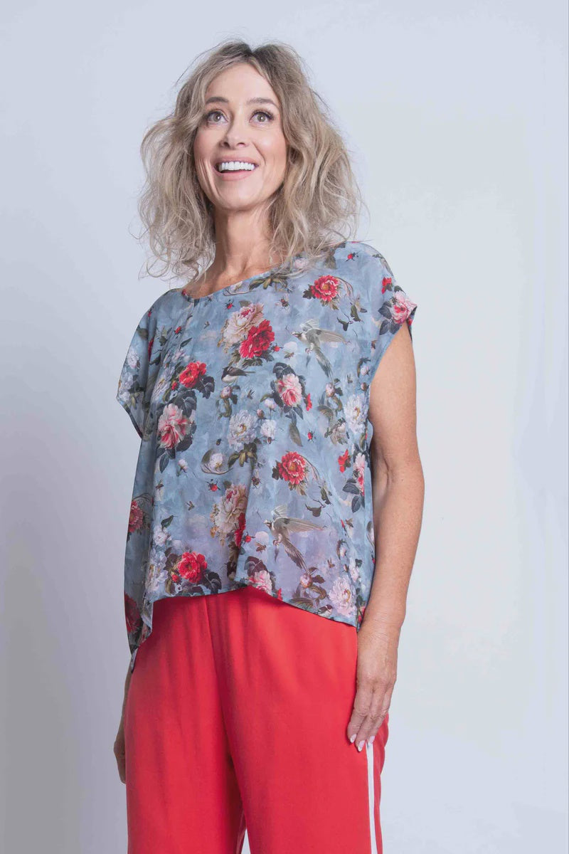 Dove Print Silk Top