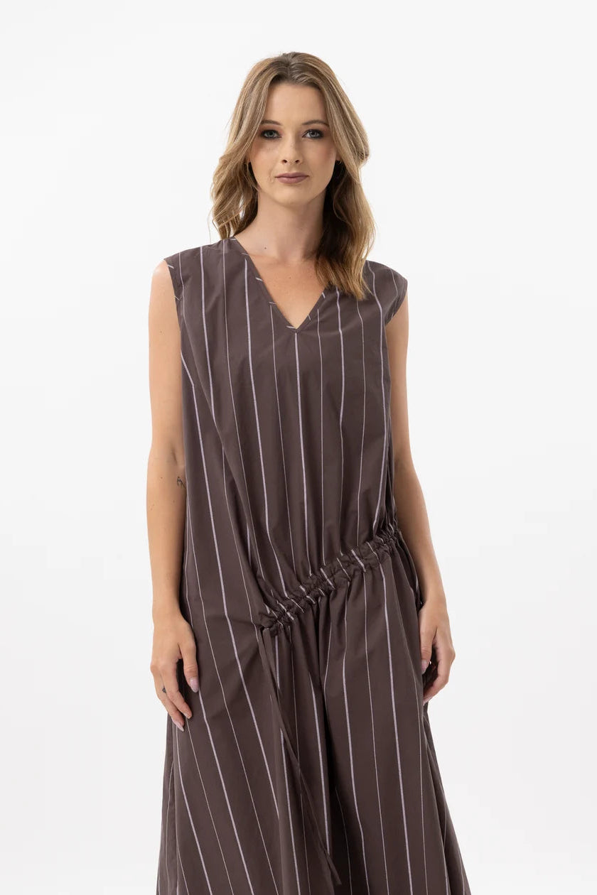 Vivid Horizons Dress / Chocolate Stripe