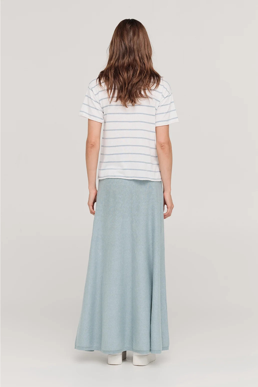 Stripe Solace Tee- Ivory Mist