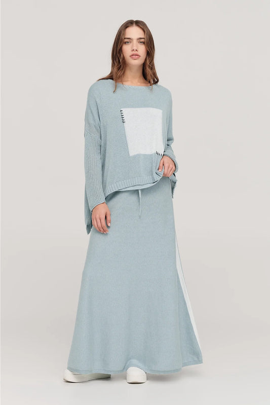 Squared Lucent Sweater-Mist/Ivory