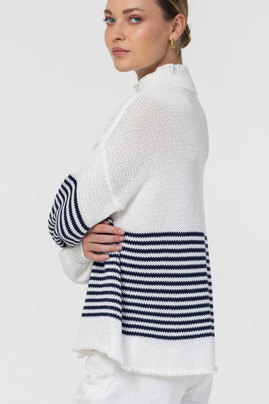Kiki Jumper / Ivory with Navy
