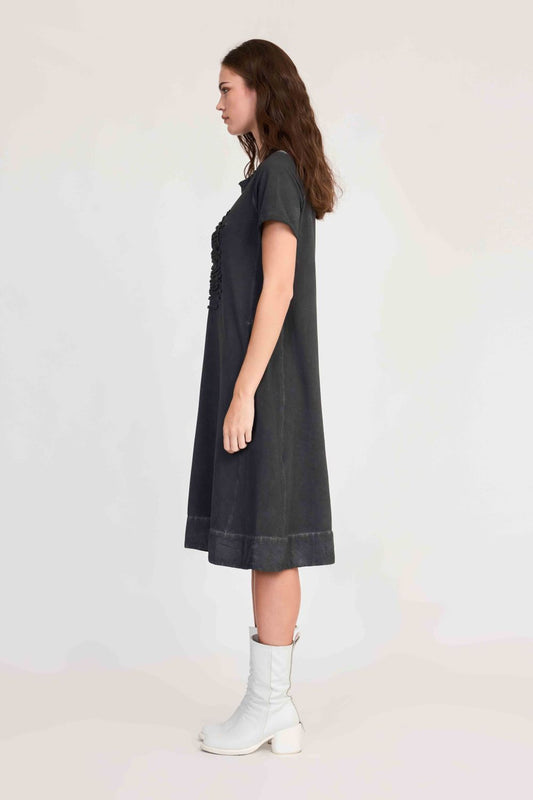 Strand T-Shirt Dress / Black-Grey