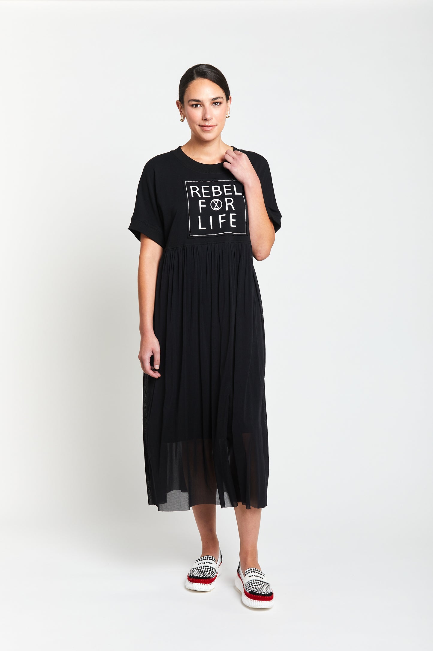 Rebel For Life Tee Dress / Black