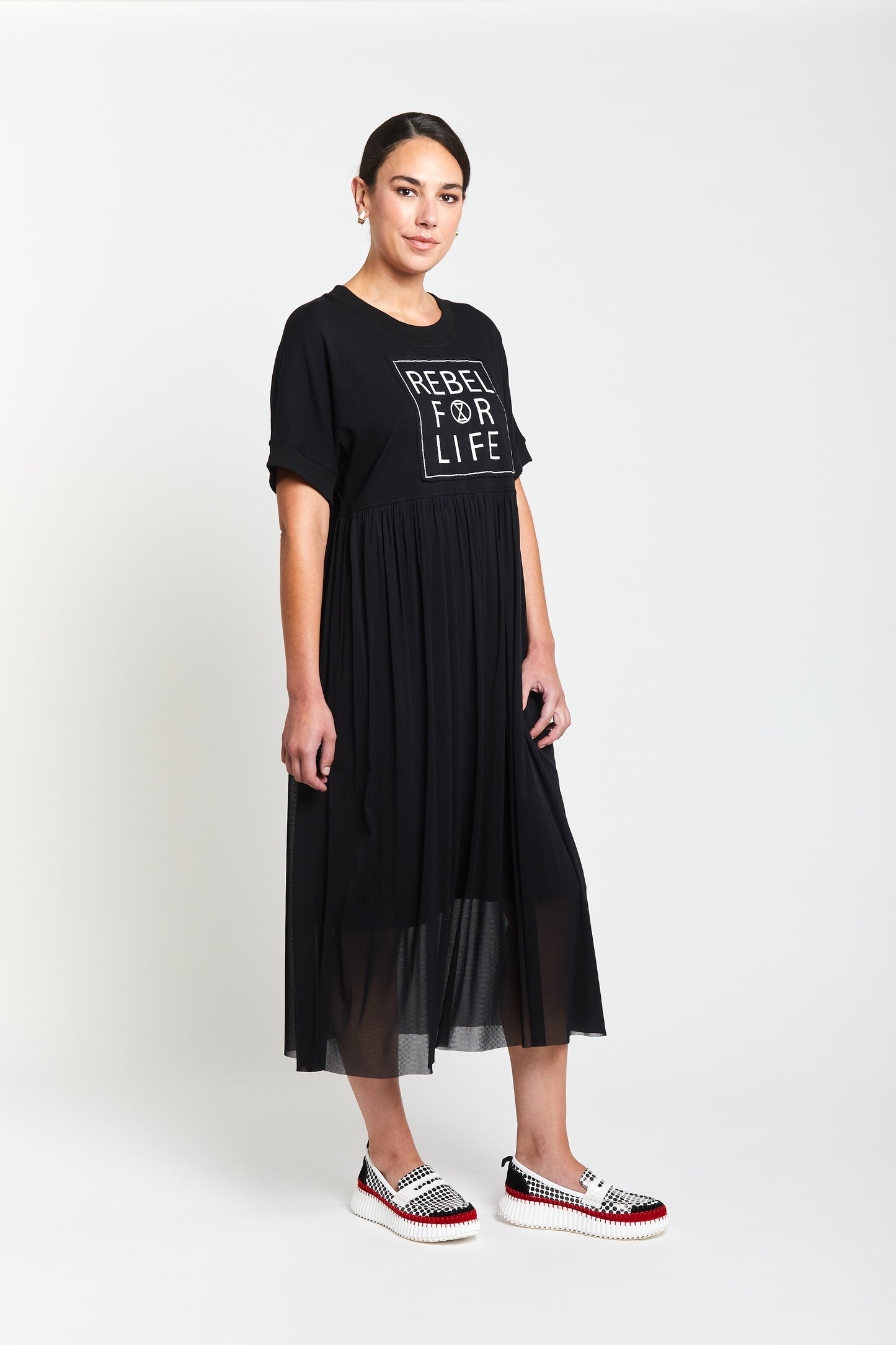 Rebel For Life Tee Dress / Black