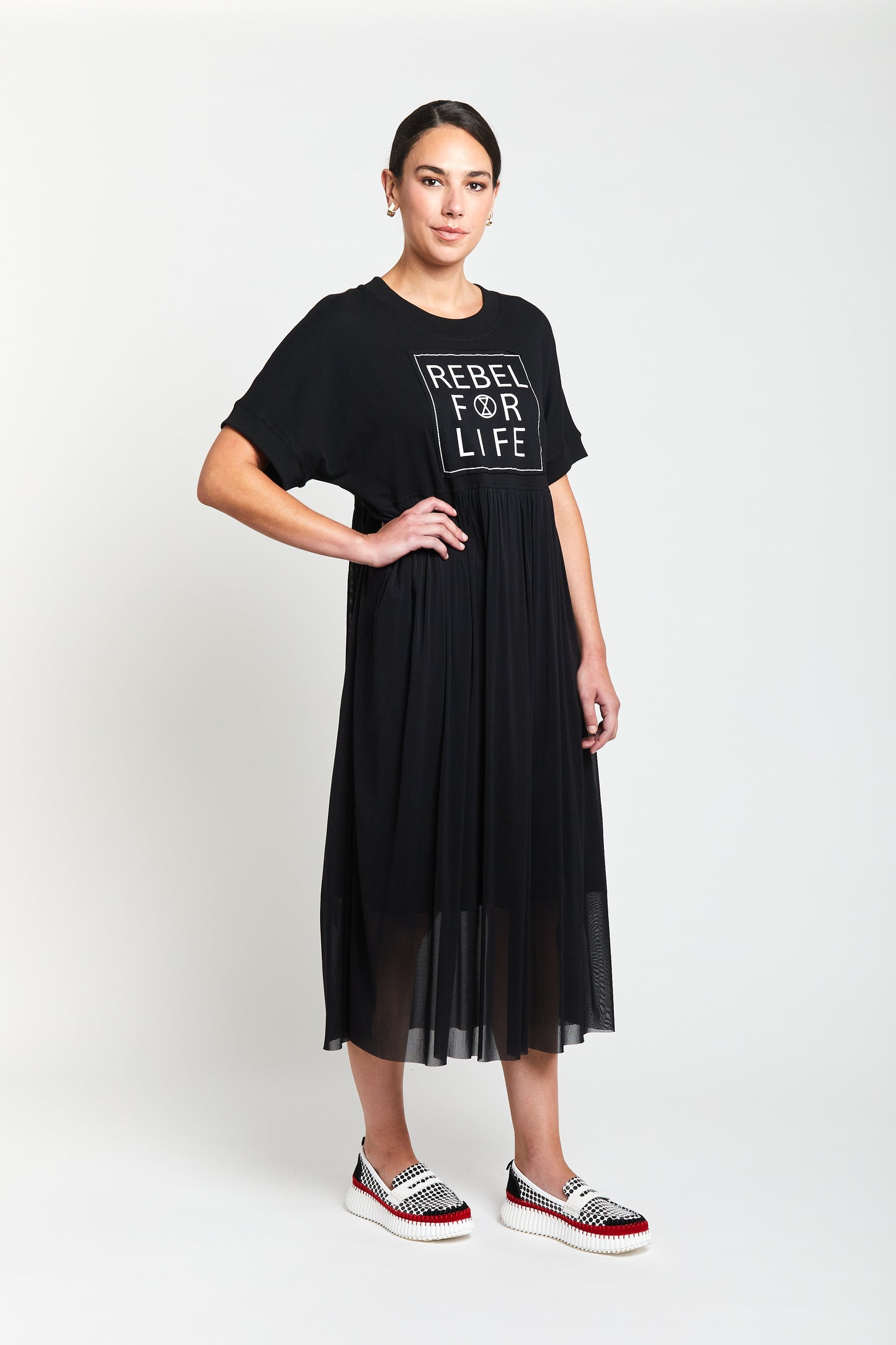 Rebel For Life Tee Dress / Black
