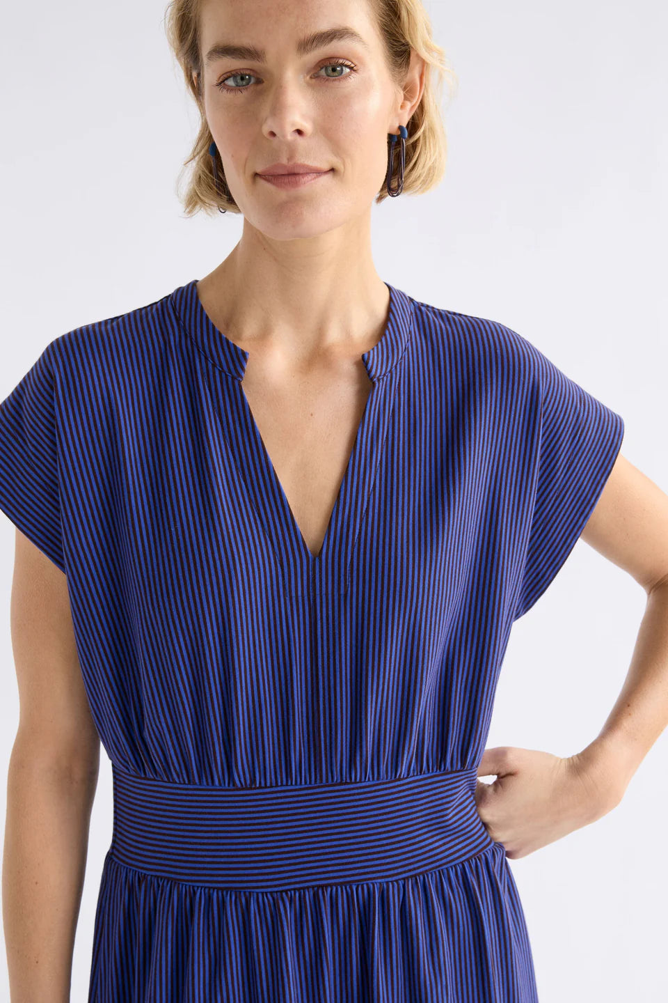 Evve Dress / Chocolate-Cobalt