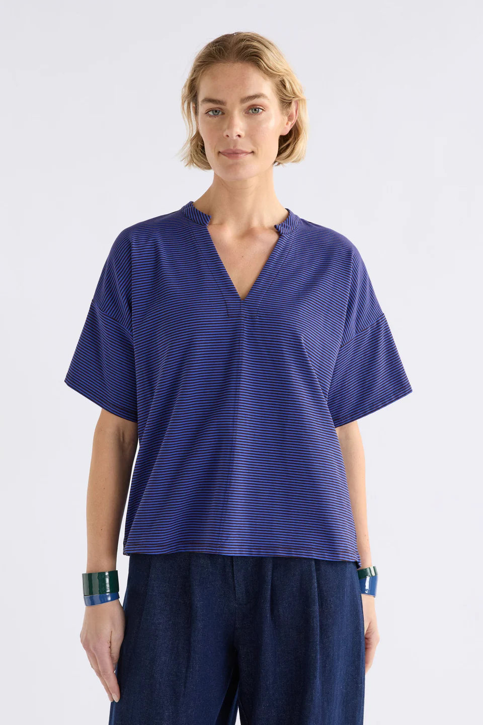 Evve Tee / Chocolate-Cobalt