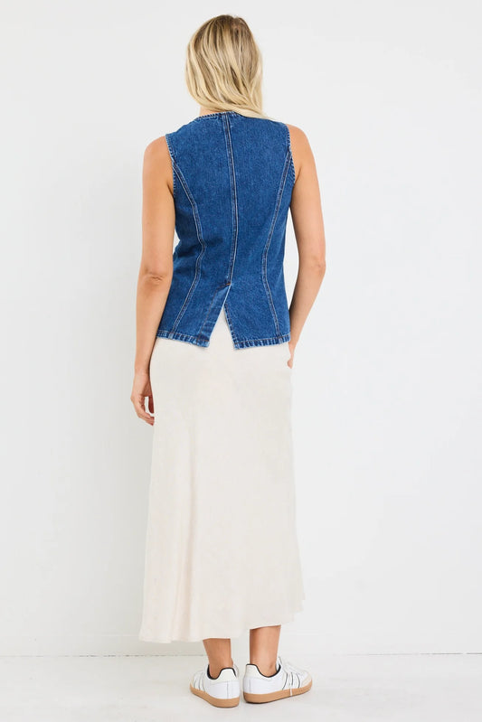 Baseline Vest Top / Marine Blue Denim
