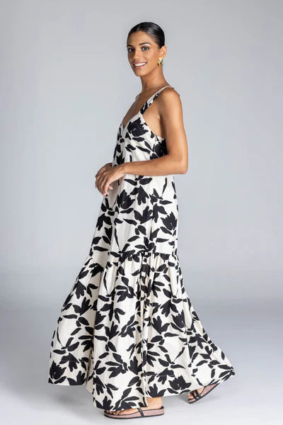 Break Your Heart Dress / Ivory with Black Floral