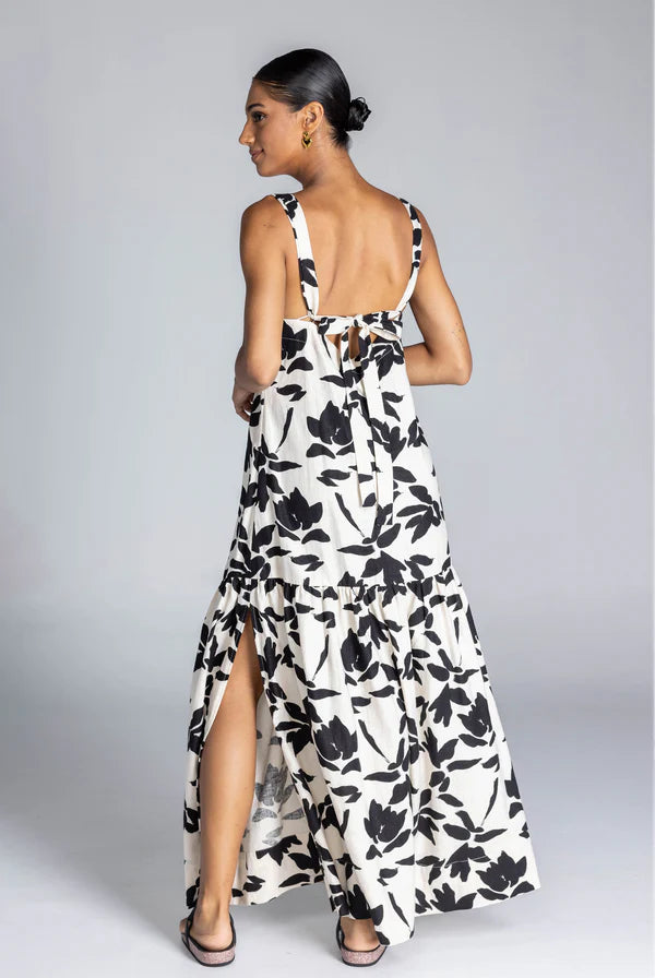 Break Your Heart Dress / Ivory with Black Floral