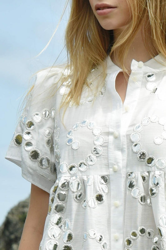 Round + Round Dress / White