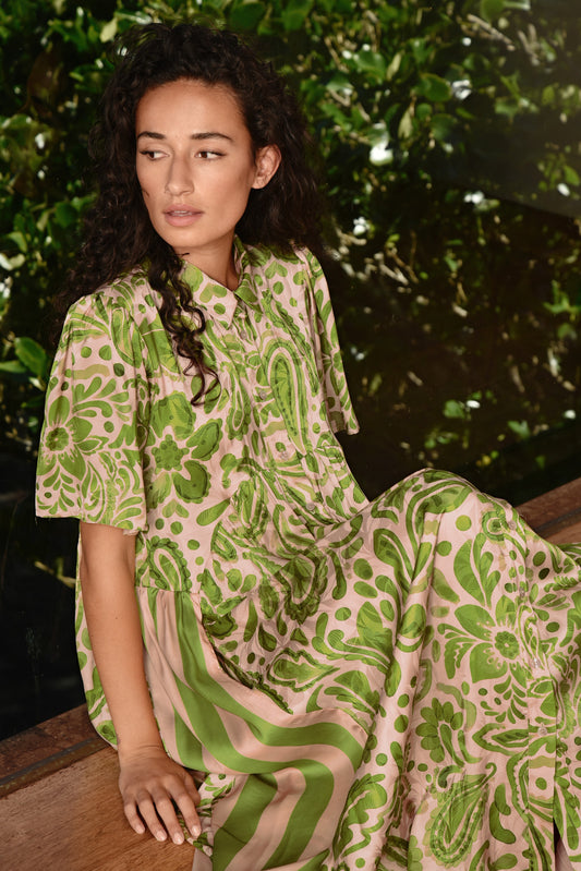 Made for Each Other Dress / Blush-Green Floral