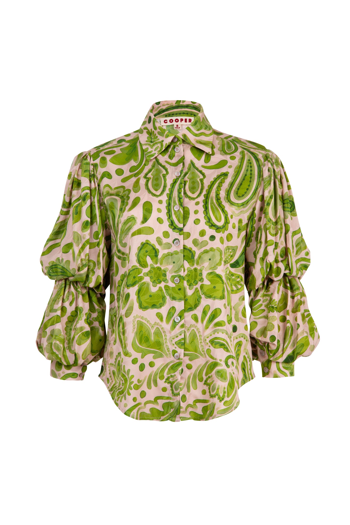 Pleat and Greet Top / Blush-Green Floral