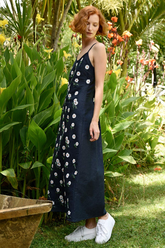 All the Single Daisies Dress / Indigo