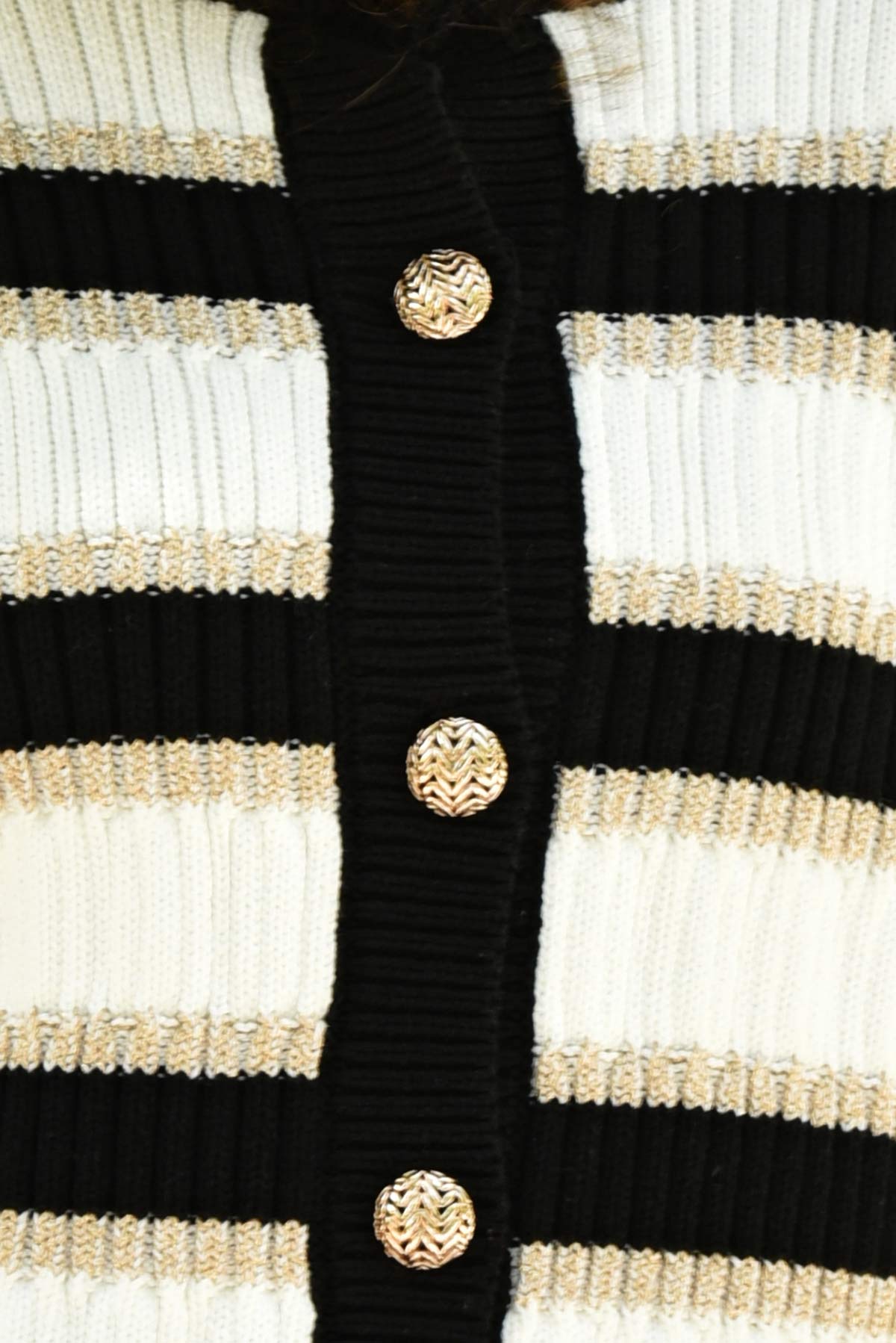 Going for Gold Cardigan / BLK-GLD -IVORY