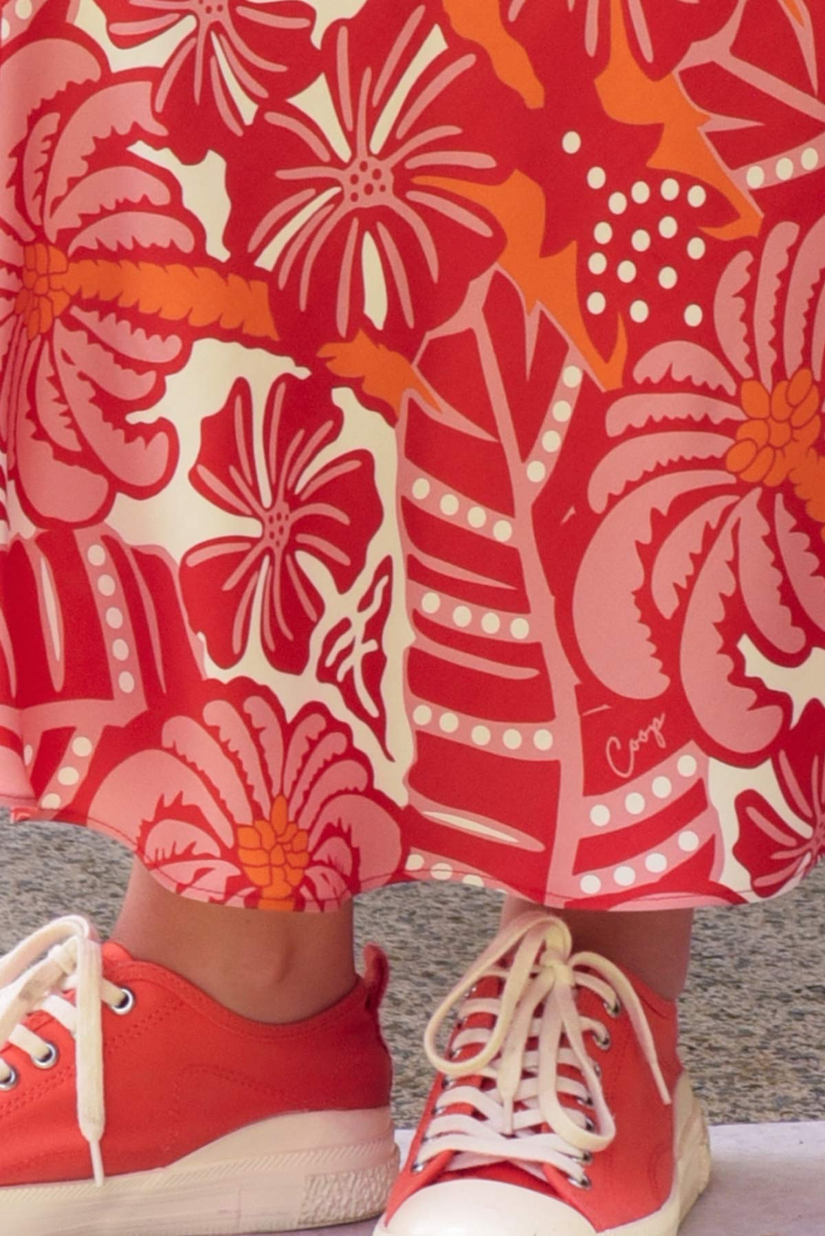 Bias the Way Skirt / Red & Pink