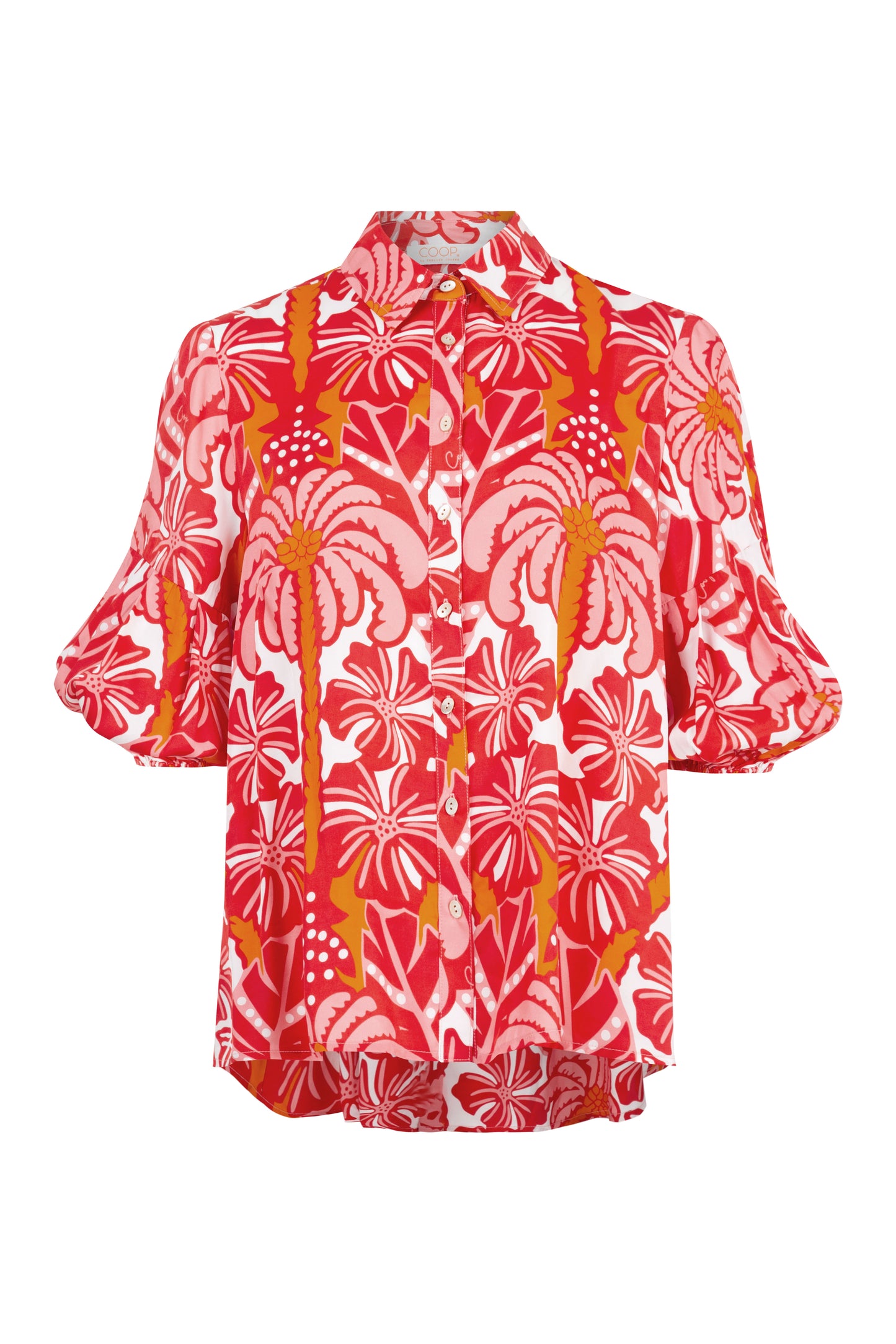 Palm Breeze Shirt / Red & Pink