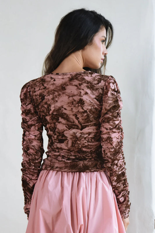 Ruche The Day Top / Pink & Brown