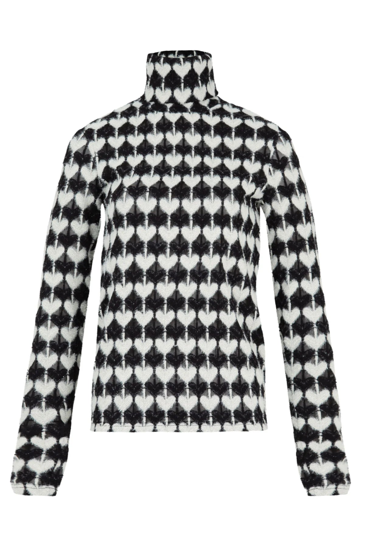 Heart Work Top / Black & Cream