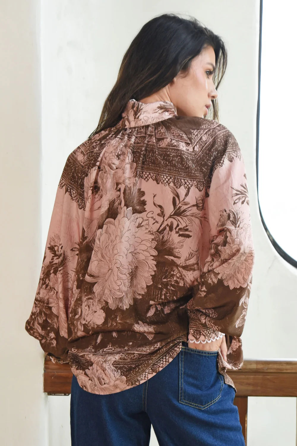 High Society Blouse / Pink & Brown