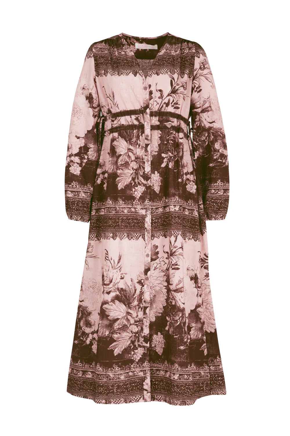Ruche With It Dress / Pink & Brown