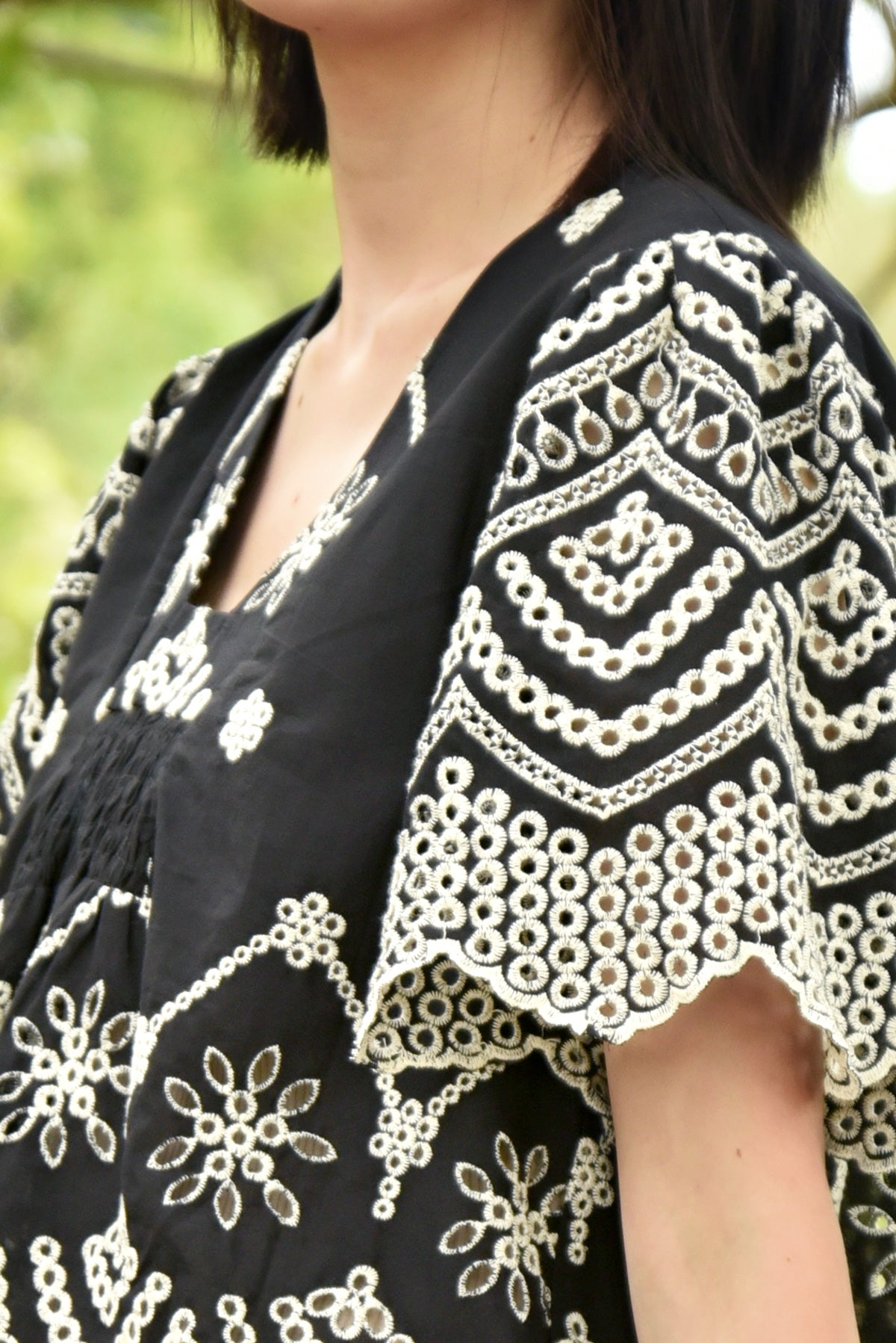 Me + U Top / Black Embroidery
