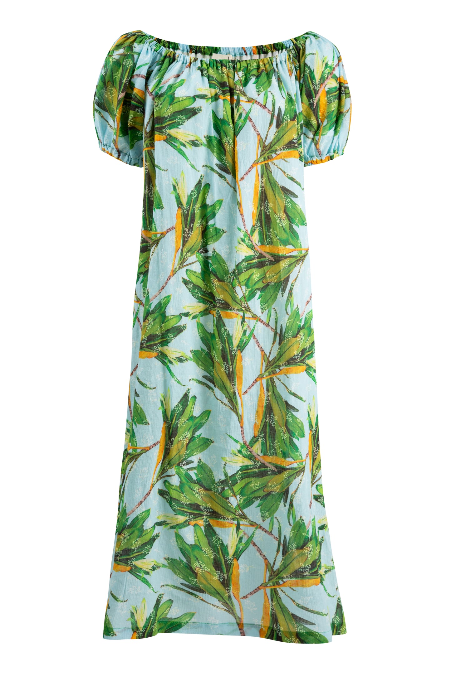 Shoulder On Dress / Blue Floral