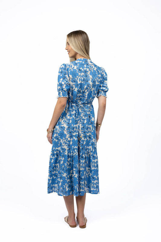 Fleur Midi Dress / Blue-Stone