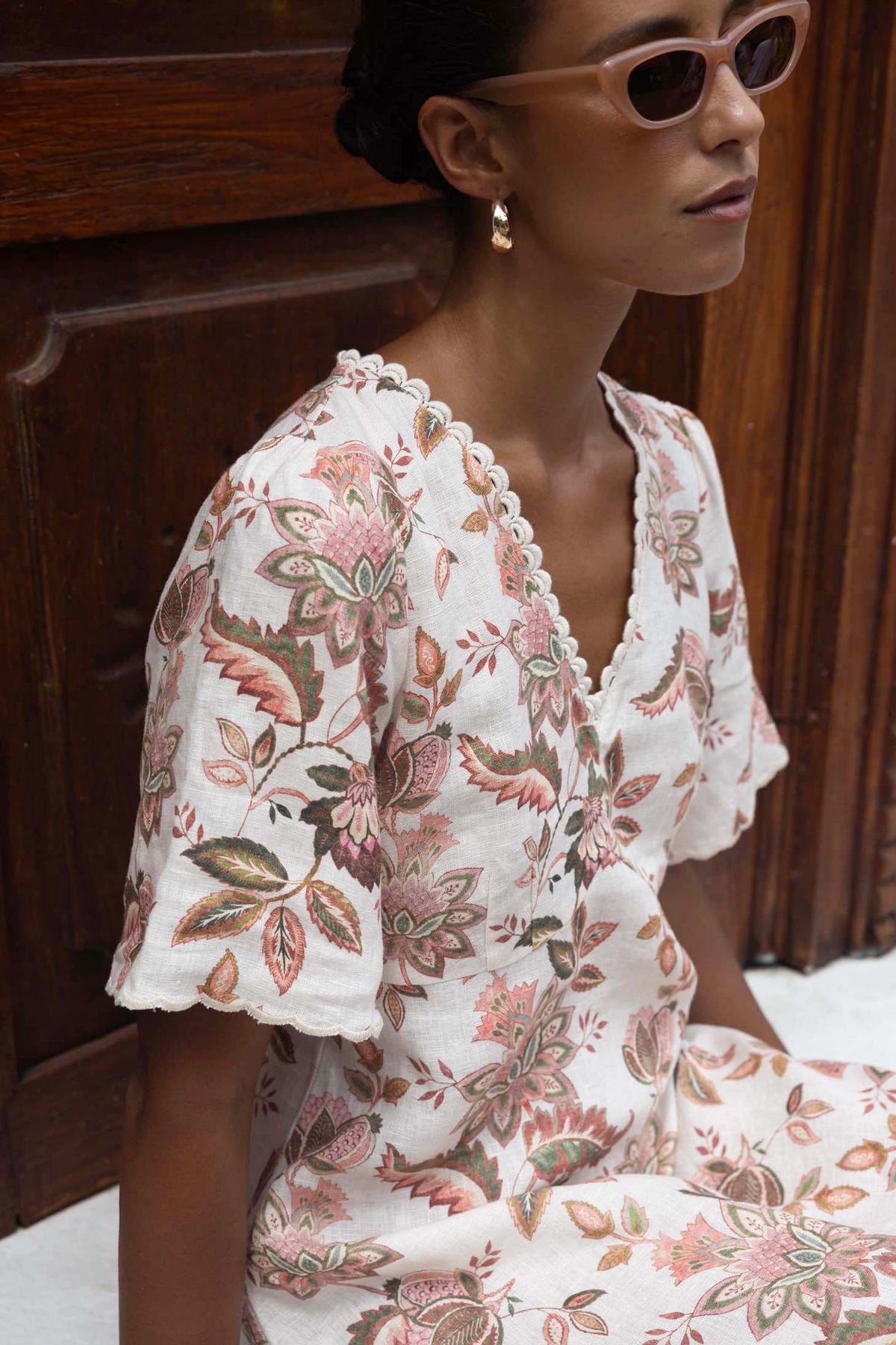 Boh/Rose Midi Dress / Bohem Print