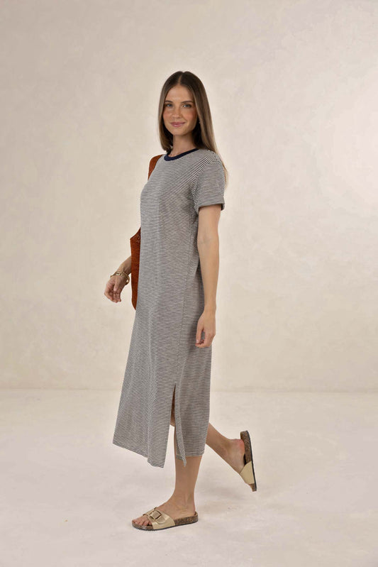 Profile Stripe Dress / Midnight