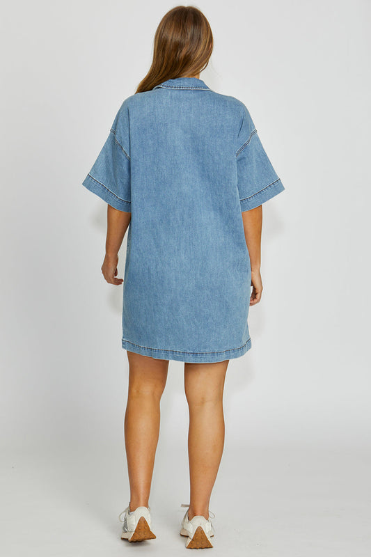 Kendall Dress / Light Wash Denim