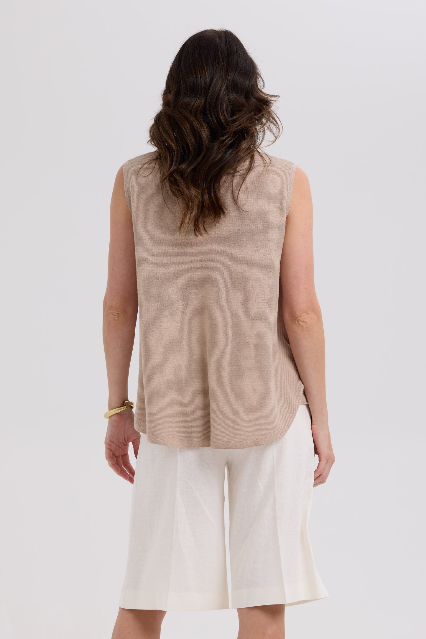 Linen A-Line Top / Taupe