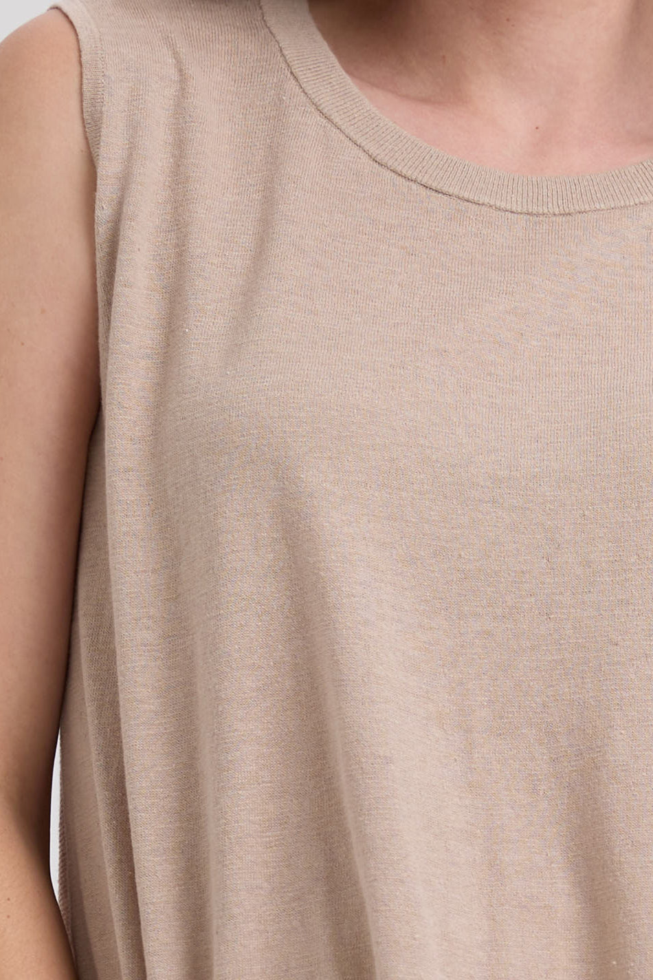Linen A-Line Top / Taupe