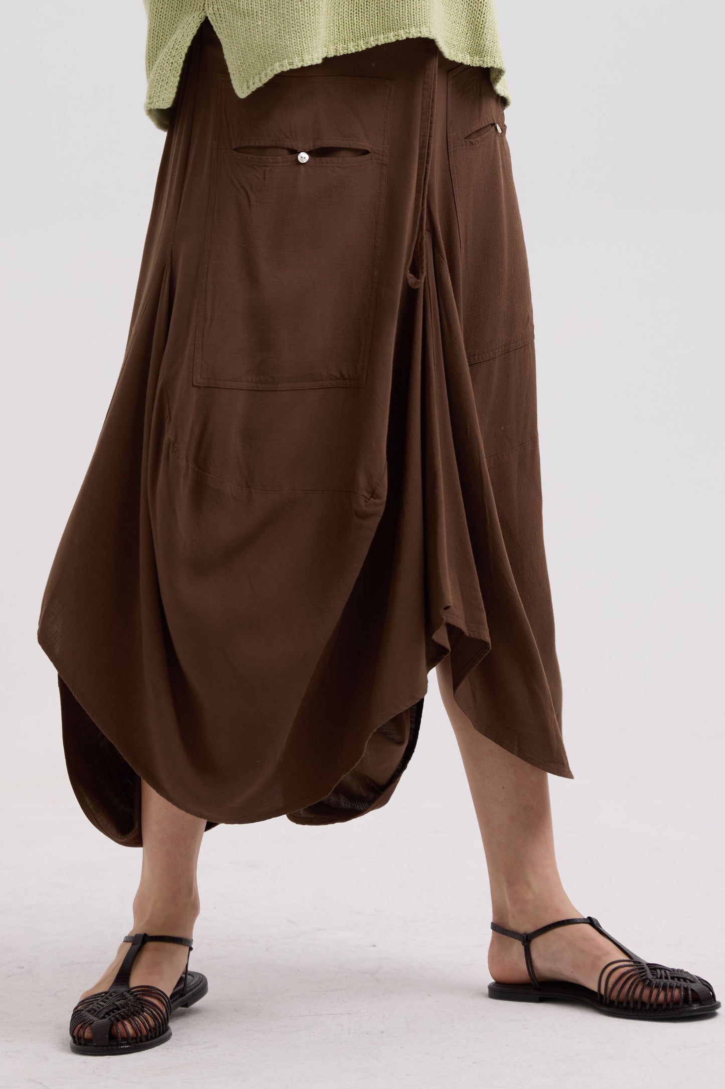 Drape Bottom Skirt / Cocoa
