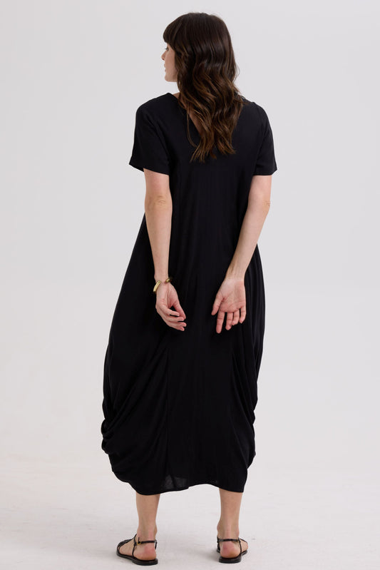 Drape Bottom Dress / Black