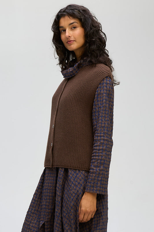 Ribbed Vest / DK Brown