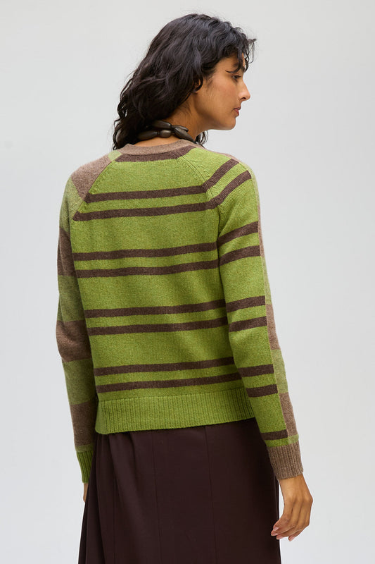 Groove Stripe Cardi / Cocoa