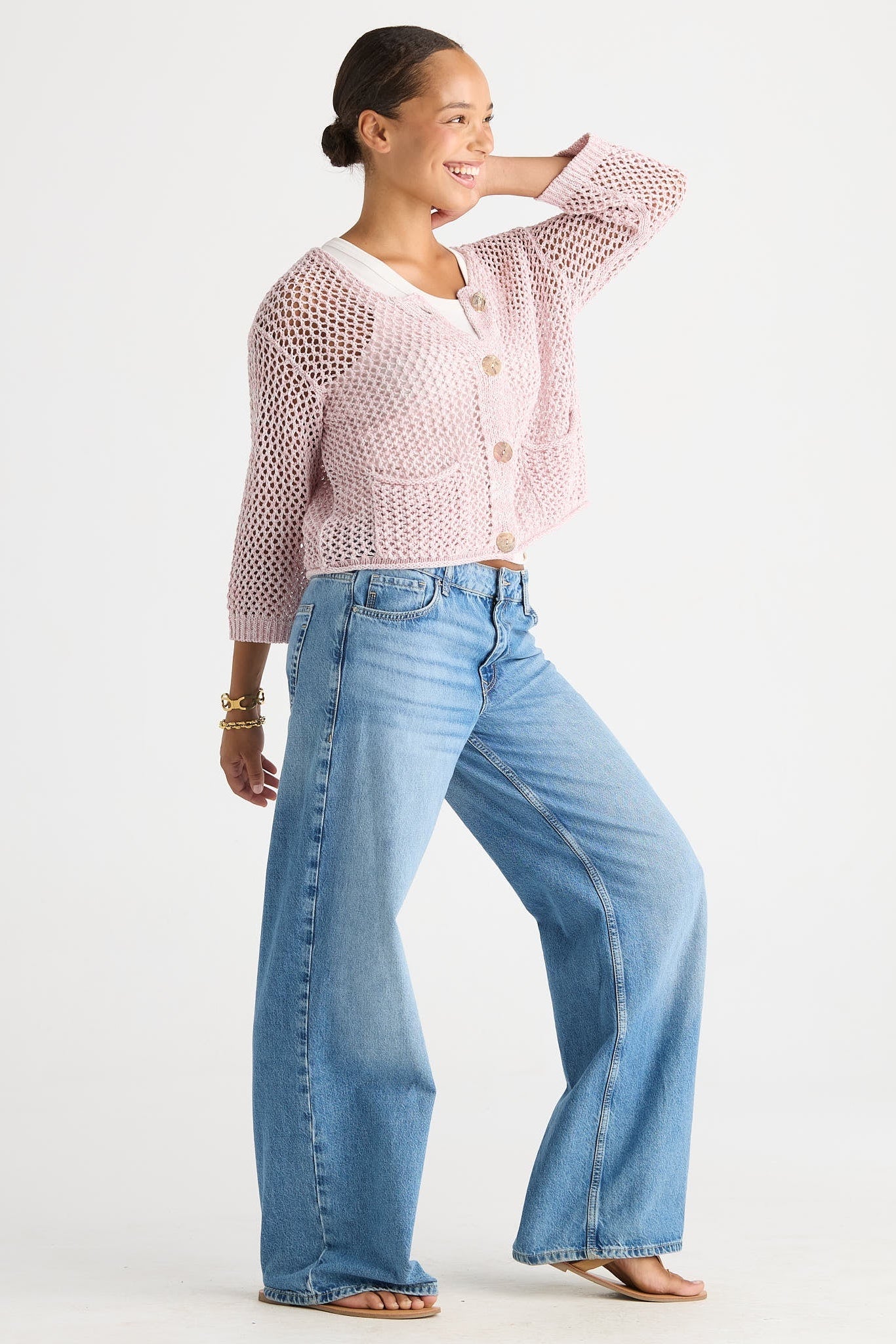 Colour Mix Cardi / Rose