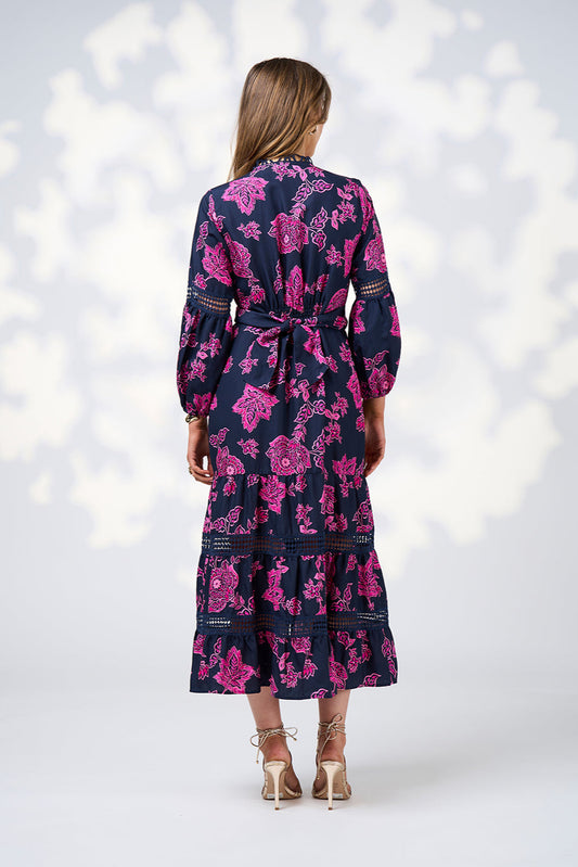 Indie Midi Dress / Indigo Multi