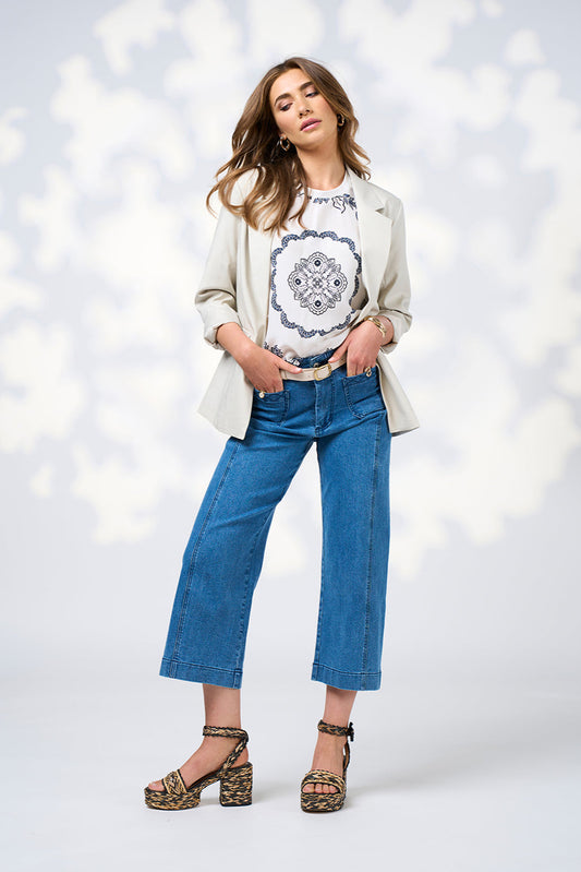 Indie Tee / Silk White Multi