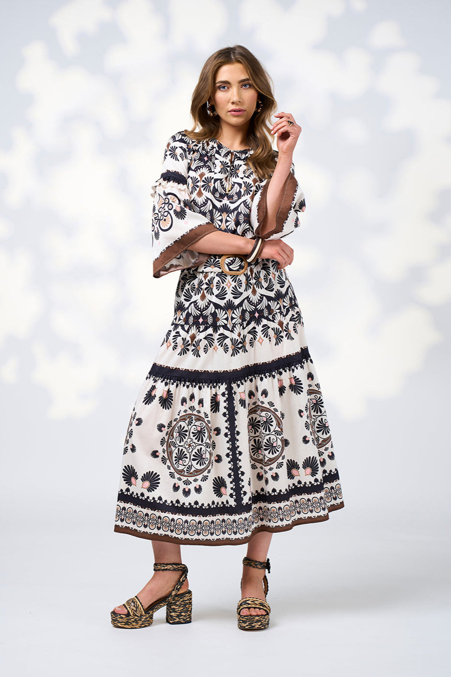 Zoe Skirt / Ecru Multi