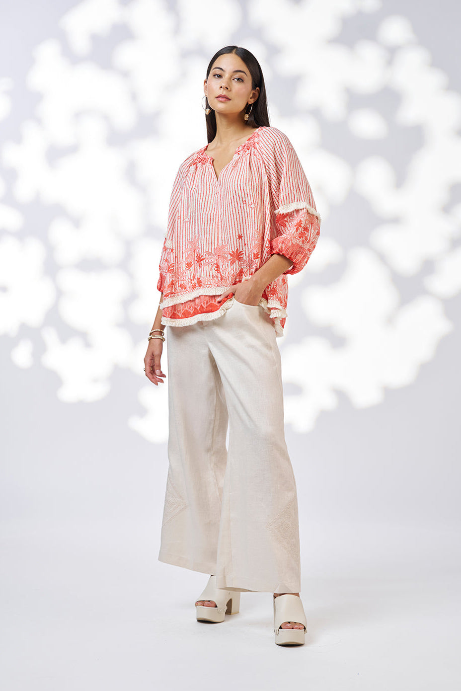 Xanthe Top / Burnt Orange Multi