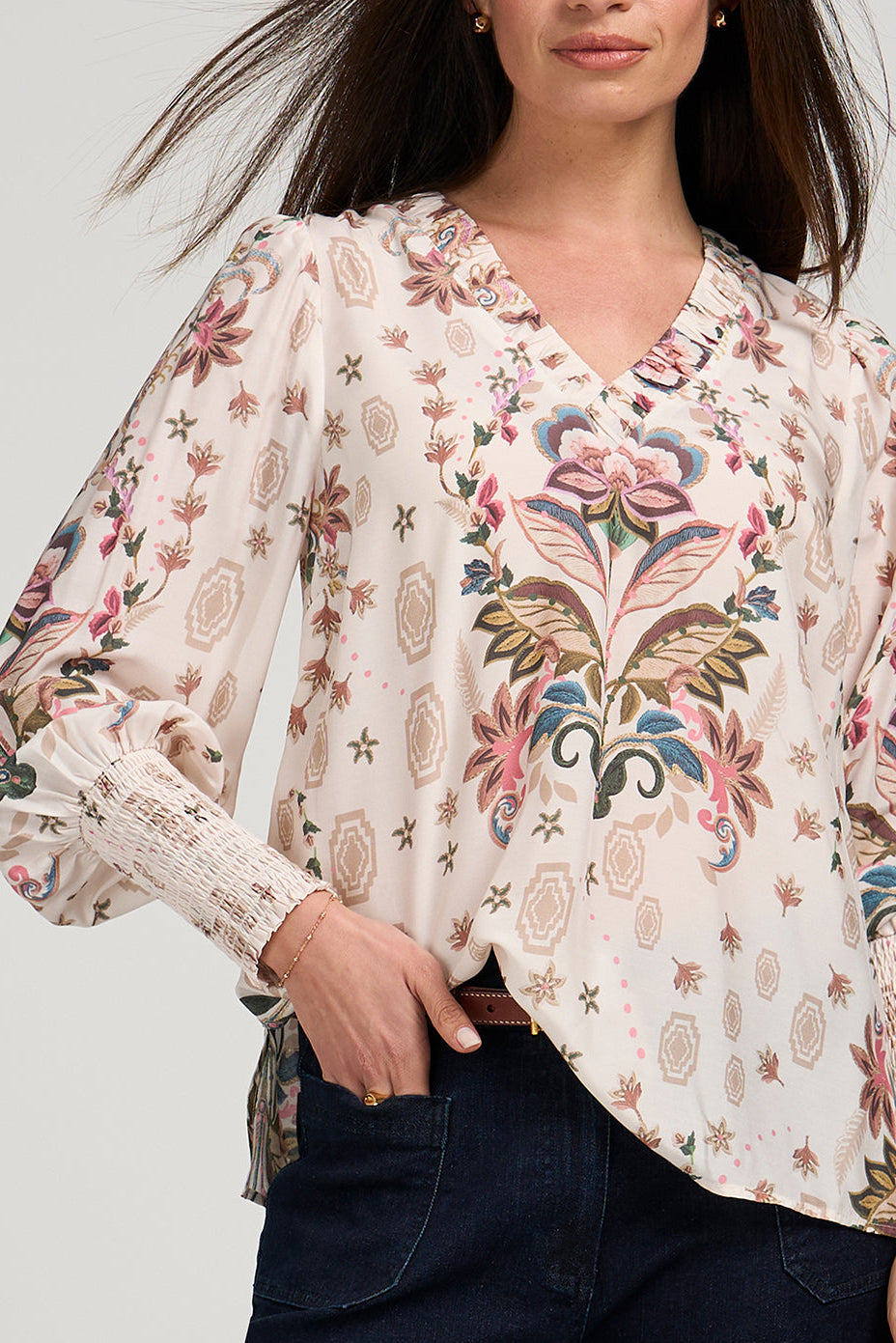 Antoinette Blouse / Bone Multi