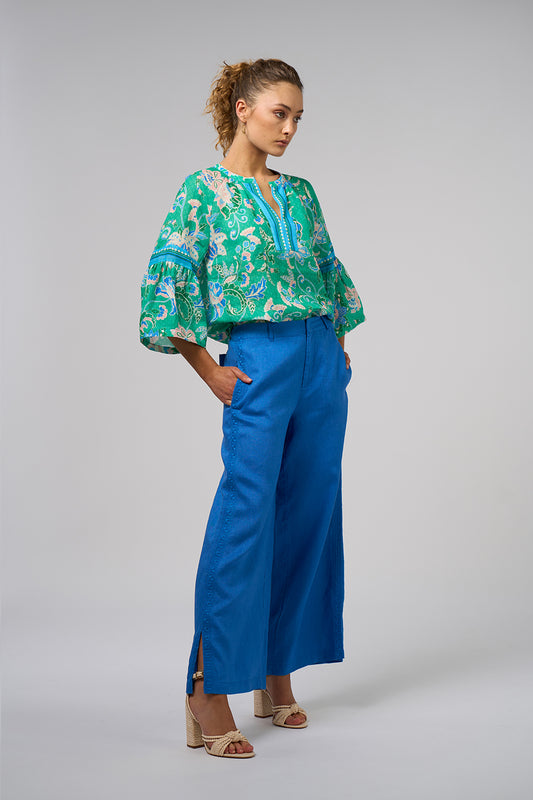 Samira Blouse / Emerald Multi