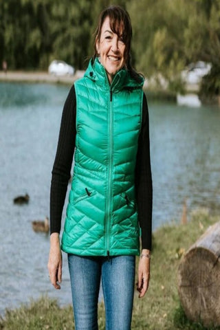 Mary Claire packable vest / Emerald