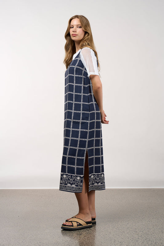 Lyrical Dress / Navy Bone