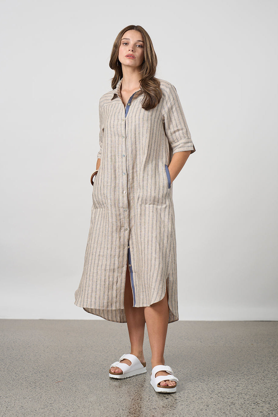 Interval Shirt Dress / Pumice