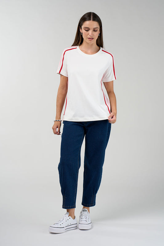 Contour Tee / White-Blush